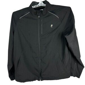 Fila Sport Mens Black Jacket XL Full-Zip Polyester Lightweight Activewear